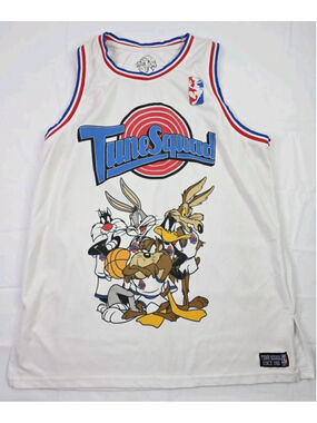 RARE TUNESQUAD Spacejam 1996 White Basketball Jersey Tank Bugs #1 Size Large